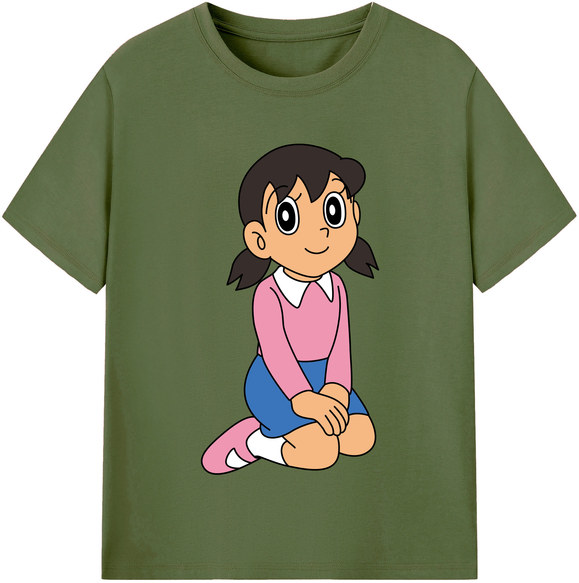 （画像用） ドラえもん みなもと しずか Doraemon Shizuka Minamoto 綿100％半袖Tシャツ（フロントプリント）
